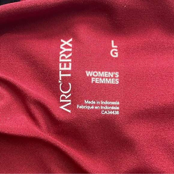 Arc'teryx Varana Shirt Woman Large Maroon Long Sleeve Cowl Neck Pockets Gorpcore - Picture 8 of 13